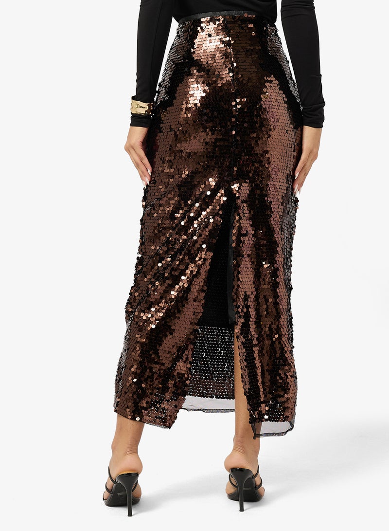 Ginger Sequin Column Midi Skirt - Image 2